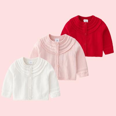 China 2021 Spring Autumn Latest Baby Sweater Cardigan Solid Color Viable Single Breasted Solid Color Knitted Coat for sale