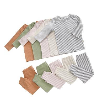 China Wholesale Casual Baby Boys Pajamas 2pcs Autumn Kids Pajamas Stripe Cotton Spandex Long Sleeves 2pcs Sleep 2pcs for sale