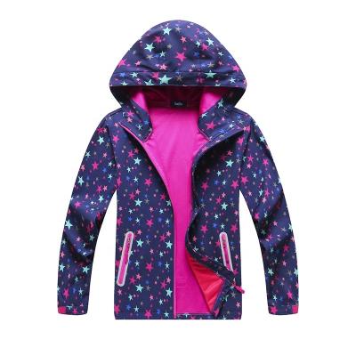 China Breathable Girls Outdoor Starts Lightweight Waterproof Windproof Jacket With Hood For Kids for sale