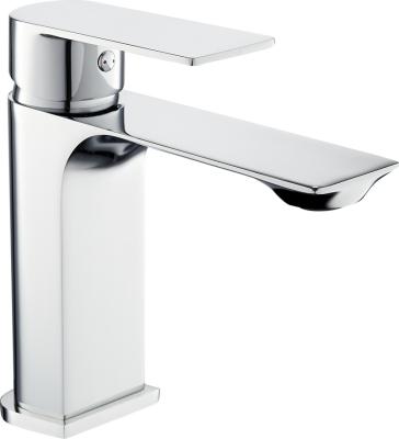 China Metered Faucets Bathroom Brass Chrome Single Handle Mixer Water Basin Facuets for sale