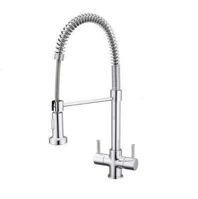 China Modern Contemporary Deck Mounted Spring Kitchen Faucet Spring Pull Down Kitchen Faucet for sale