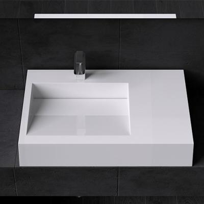 China Easy Clean Artificial Stone Wall Hung Bathroom Basins Bathroom Sink for sale