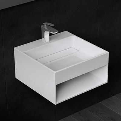 China Best Easy Clean Selling Professional Manufacturer High Quality White Wall Mounted Artificial Stone Wash Basin for Home or Hotel for sale