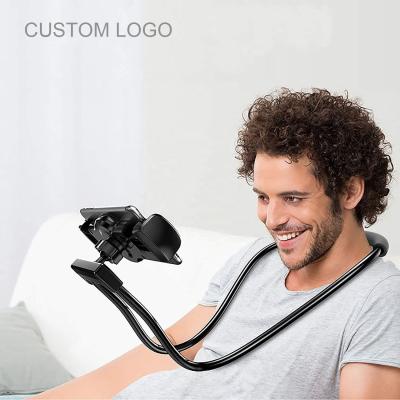 China 360 Degree Adjustable Lazy Rotation Neck Phone Hanging Holders Frame Selfie Mobile Phone Holder for sale