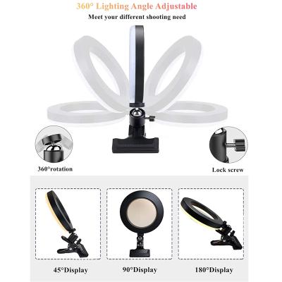 China Selfie Ring Light Video Camera for Desktop Youtube Laptop, Ring Lamp Video Conference Lighting Kit With Tripod Phone Holder clip on for sale