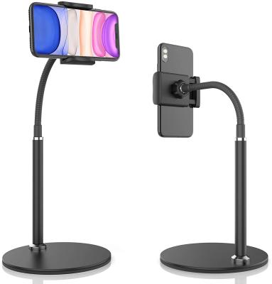 China 360 Universal Live Cell Phone Tablet Holder Adjustable 360 ​​Degree Rotation Clip Gooseneck Table Desk Mobile Phone Holder for sale