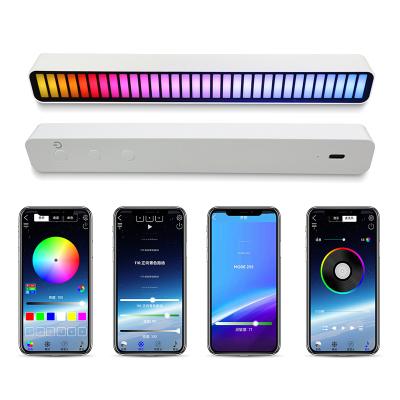 China 2021 New Level Modern Sound Light Voice Activated Rhythm Music Control RGB Ambient Light With 32 LED Car Decoration Home Lamp for sale