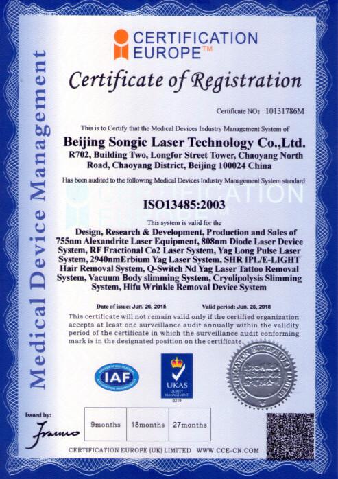 ISO13485 - Beijing Songic Laser Technology Limited