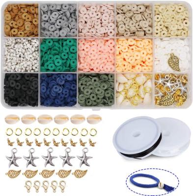 China Jewelry Making 2600 Pcs 13 Colors Handmade Flat Disc Polymer Loose Spacer Beads For Jewelry Making for sale