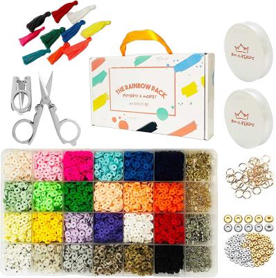 China Jewelry Making 5100 Pcs 24 Colors Bracelet Making Kit Set Clay Disc Beads Heishi Gift for DIY Projects for sale