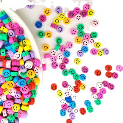 China Jewelry Making 240 Pcs 10mm Colorful Mixed Happy Face DIY Spacer Beads Smiley Face Clay Beads For Jewelry Making for sale