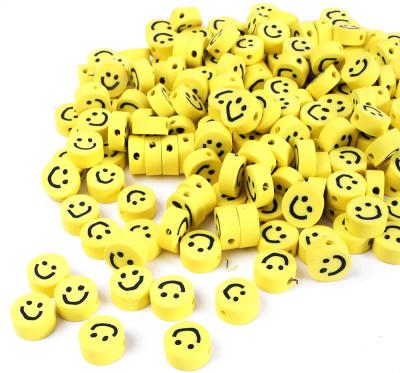 China Jewelry Making 120pcs Assorted Happy Face Slice Beads Smiley Clay Beads For Bracelet And Necklace for sale