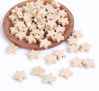 China Eco-Friendly Natural Star Shaped Wooden Loose Spacer Beads Wooden Beads For DIY Craft for sale