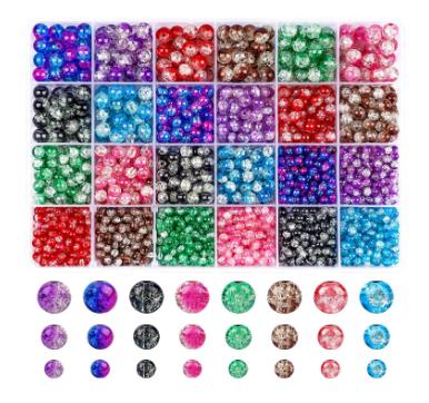 China Making Bracelets 1920 Colors Handcrafted 8 Pcs Round Spacer Beads Loose Lampwork Glass Beads For Jewelry Making for sale