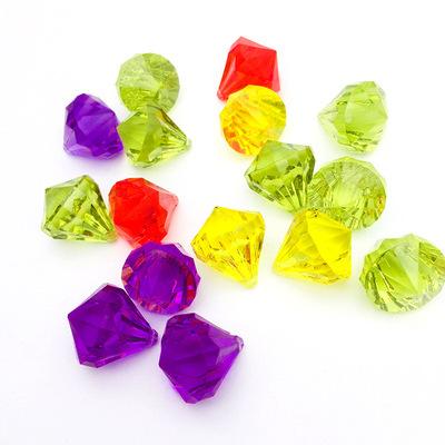 China 500g Abundant and Colorful Assorted Diamond Shape Crystal Beads Diy Crystal Aquarium Plastic Decoration for sale