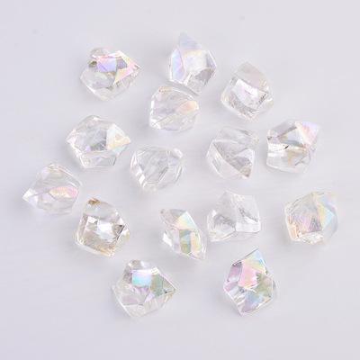 China 500g Abundant And Colorful Assorted AB To Color Crystal Beads Plastic Chips Iridescent Irregular Gemstones for sale