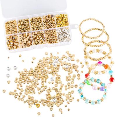 China E-Co Friendly 1240 PCS 8 Styles Jewelry Making Supplier Gold Spacer Beads For Jewelry Making for sale