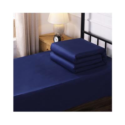 China Wholesale Customized Dark Blue Nondisposable Polyester Brushed Bedding Set Comforter Cover Set King Size Bed Sheet for sale