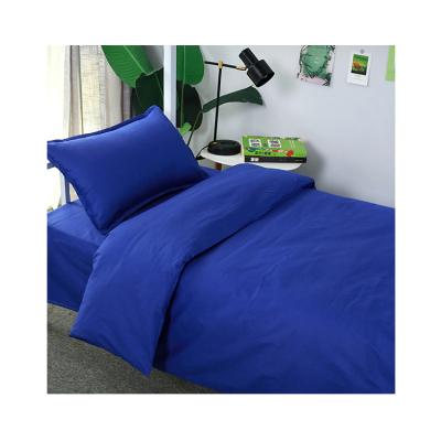 China Best Price Nondisposable High Quality 100% Cotton Twill Weaving Blue Comforter Cover Sale 3 Piece Bed Set for sale