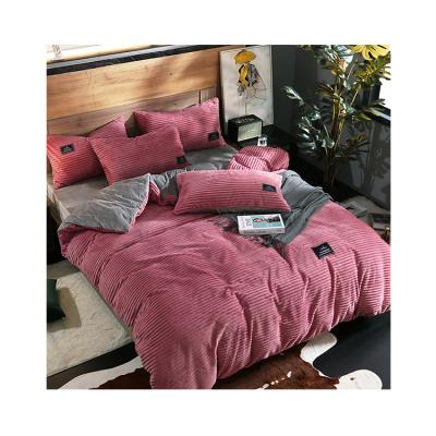 China Hot Customized Nondisposable 4pcs 1.5m Cotton Flat Sheet Pillowcase Comforter Bedding Set for sale