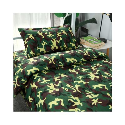 China Nondisposable Custom Reactive Printing Weaving Twill Camouflage Color Comforter Duvet Cover 100% Cotton Bedding King 3-Piece Size Set for sale