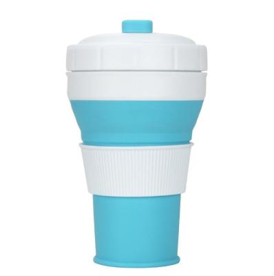 China 450ML Disposable Collapsible Silicone Coffee Mug For Travel Coffee Mug for sale