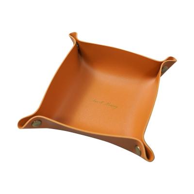 China Wholesale Main Stored Insti Storage Storage Box Nordic Leather Desktop Leather Cosmetics Jewelry PU Tray Storage Box for sale