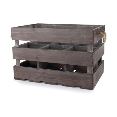 China Handmade wooden crate wine rack, home decor storage rack and box, wine accessory and gift for sale