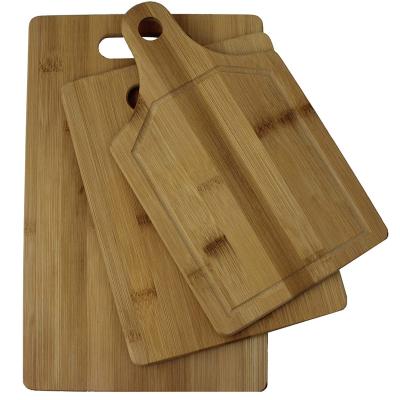 China 3 packs sustainable 14x8, 10x7, 8x6 wooden cutting board 3pc organic bamboo set of chopping boards 100% for sale