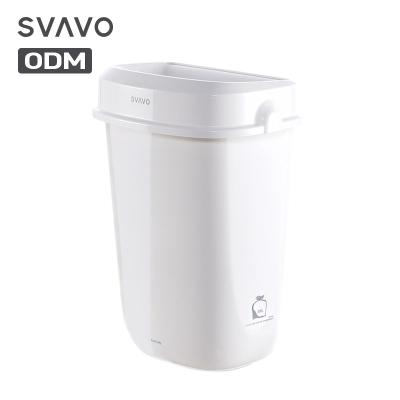 China Sustainable Hot Selling Wicker Wall Mounted ABS 32L Bin Paper Cup Wicker Trash Bin for sale