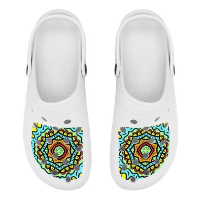 China Round Clogs Bedroom Home Slippers Pattern Custom Indoor Slippers Fashion Hole Casual Slippers for sale