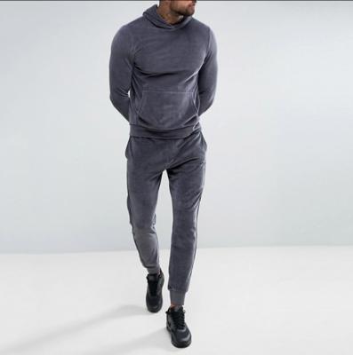 China Winter Men's Gym Cotton Breathable Sports Plus Size Jogger Casual Single Men's Two-Piece Tracksuit Casual Fleece for sale