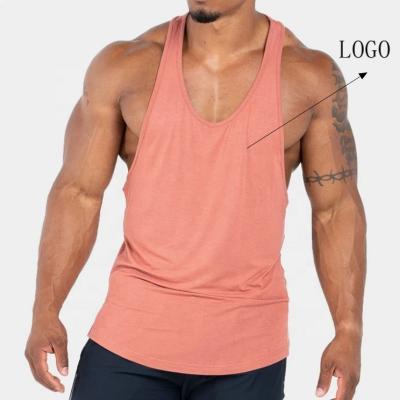 China New Breathable Soft Plain Racerback Gym Fitness Muscle Tank Tops Custom Loose Elastic Quick Dry Men for sale