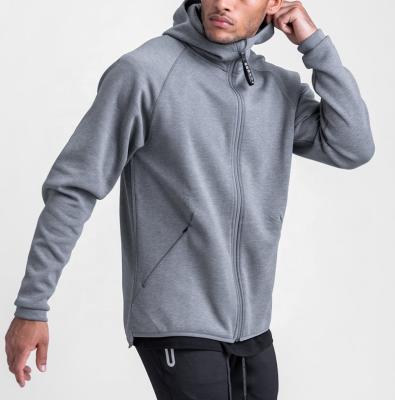 China Wholesale OEM Design Full Zipper Breathable Lightweight Sweatshirt Custom Hooded Jacket Edge And Front Pockets Mens Hoodie Zippered for sale