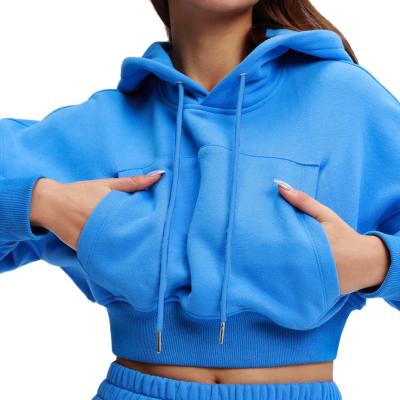 China Aamzon Tiktok Breathable Women's Tracksuit 2 Pieces Set Cropped Jogging Sweatpants Hoodies Pullover Sweatshirt Active Sweatsuit for sale