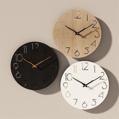 China Hot Nordic Creative Living Room Decoration Antique Wall Clock Wind Log Wind Log Amazon Style Clock Factory Wholesale Silent for sale