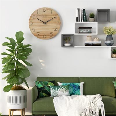 China Wholesale Hot Selling Silent Fashion Living Room Clock Retro Amazon Wall Clock Antique Style Wooden Japanese Fast Movement Wall Clock for sale