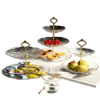 China Eco-friendly Luxury Table Decoration Hotsale Dinner Multi-Layer Fruit Tray Rack Tier Home Living Room Dry Fruit Tray for sale