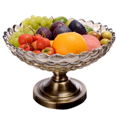 China Amazon Eco-friendly Top Selling Home Decor Opens Accessories Dry Fruit Plate Crystal Fruit Plate Decoration for sale