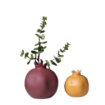 China Amazon Morandi Handmade Top Selling Color Pomegranate Vase Ceramic Vase For Home Decor Guangzhou Worldlive for sale