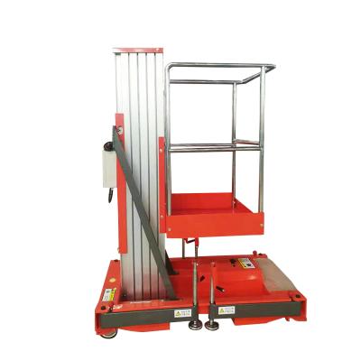 China Hotels 6m Hydraulic Lift Aluminum Single Mast 100kg Electric Telescopic Lift For Aerial Work Platform for sale