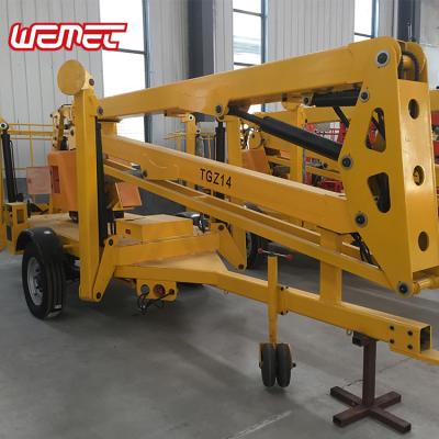 China Wemet Hotels 14m hydraulic towable boom lift trailer lift for sale for sale