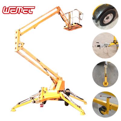 China Hotels 10-16m Aerial Work Platform Trailer Cherry Picker Spider Lift Towable Telescopic Articulated Boom Lift for sale