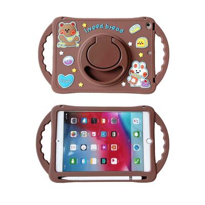 China IPad10.2 For iPad mini air 6 10.2 1 2 9.7 4 5 10.9 Pro11 10 3D Cartoon Bear Kids Silicone Safe Cover Cute Tablet Case With Pencil Holder for sale