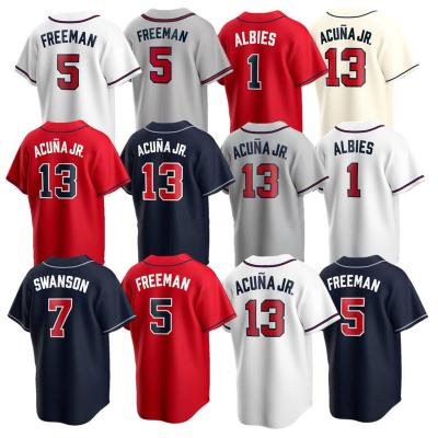 China Custom Embroidery Atlanta City Baseball Jersey Men's Breathable Jersey Baseball Shirts for sale