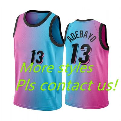 China Latest Custom Mens Embroidered #13 Breathable Sublimation Bam Adebayo Basketball Jersey for sale