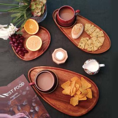 China Amazon Viable Hot Sale Food Dish Plate Piatto Charcuterie Board Solid Wood Acacia Tableware Dish for sale