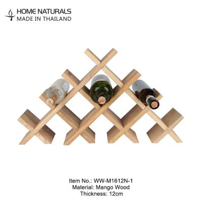 China Mango Wood Estante Expandable Wine Glass with Wooden Stand Triangle Shape Wooden Wine Rack for 13 Bottles for sale