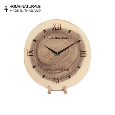 China 2021 Creative Modern Large Radio New Arrival Antique Log Style Digital Display Wooden Wall Clock For Living Room for sale