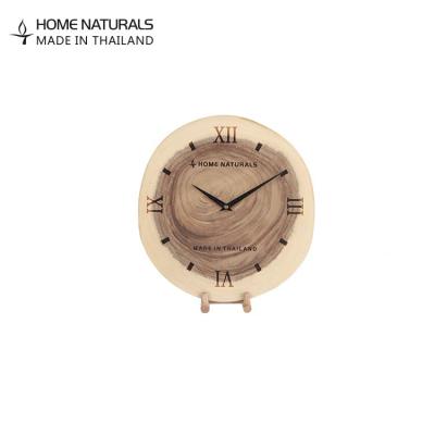 China Antique Style Round Solid Wood Clock For Bedroom Acacia Toys Log Zegar Wooden Clock With Live Irregular Edge for sale